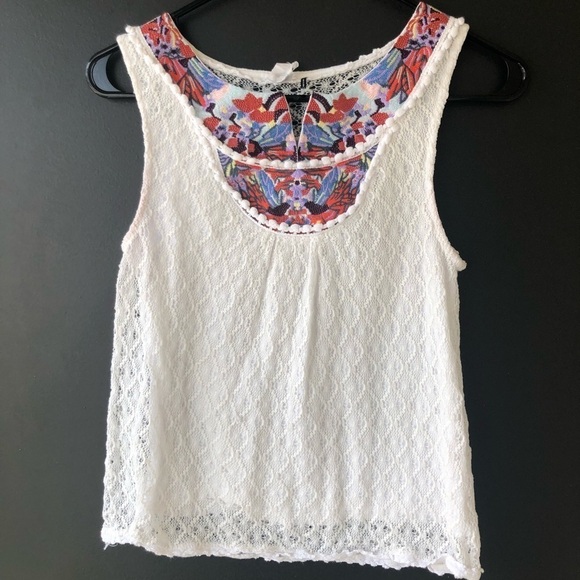 Anthropologie Akemi & Kim Ivory/Creme WhiteLace Sleeveless Top Womens XS - Picture 1 of 5